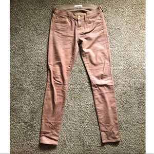 7 for all Mankind Shimmer Snake Mauve Pink Skinny Jeans Size 26